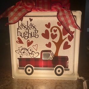 Glass Block Valentine’s Day Lighted Glass Block